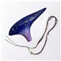Ocarina en céramique Alto Do à 12 trous pour débutants, bleu étoilé et violet