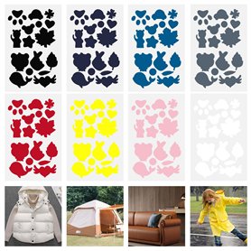 16 Feuilles Patchs de Réparation en Nylon Patch de Réparation Auto-Adhésif à Taille et Formes Différentes Patch Auto-Adhésif pou