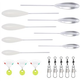 Sbirolino Lot de 16 Pièces 4X Spirolino Coulant 4X Sbirolino Flottant (8g 10g 15g 20g) 5X Fishing Assortiment Triple Pivotant et
