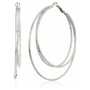 Guess Boucles d'oreilles créoles argentées lisses et texturées