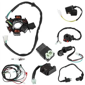 Fydun Faisceau Electrique Kit Redresseur de Relais Electrique Magnéto Stator Kit de Câblage Electrique pour GY6