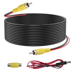 Hoembpn 10m Câble RCA Video Jack Audio Caméra de Recul Double Blindage