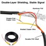 Hoembpn 10m Câble RCA Video Jack Audio Caméra de Recul Double Blindage,Câble D'extension avec Adaptateur RCA Femelle Femelle et 