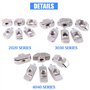 Glarks 150 pcs européen M3 M4 M5 M6 Tête de marteau pendantes en T Écrou fente Assortiment kit pour 20/30/40 série Profil Alumin