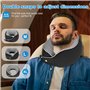 KIMIGO ​​Oreiller de Voyage Ergonomique en Mousse à Mémoire – Coussin de Voyage,Soutien Cervical 360° Réglable pour Avion/Voitur