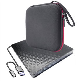 Lecteur DVD externe USB-C 4K Ultra HD 3D UHD Blu-ray DVD + sac de rangement pour Asus HP Lenovo Dell MSI Surface Acer Ordinateur
