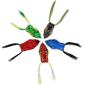 Tunejoy Grenouille Leurre de Pêche Souples Appâts de Pêche Grenouilles Topwater Frog Leurres 3D 5 PCS