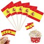 Lot de 110 cure-dents drapeaux espagnols - Décoration espagnole - Petit mini cure-dents pour l'Euro 2024 - Euro - Concours olymp