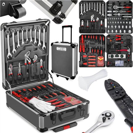 Amazing Tour 718 Pcs Kit Coffret d'outils de Ménage Boîte à Outils Mécanisme Mallette à Outils Bricolage Mecanique pour Réparati