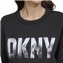 DKNY Skyline Logo Crewneck, Pull Pull aux Femmes, Black,