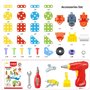 Mosaique Enfant Puzzle 3D, Construction STEM de Jouets en mosaïque pour 3 4 5 Enfants, Jouet de Construction perceuse Boîte à Ou