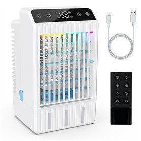 Mini climatiseur mobile sans tuyau d'évacuation avec spray et veilleuse colorée pour la maison