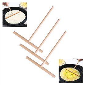 LuLiyLdJ 3 pièces en bois en forme de T bâton de crêpe épandeur de crêpes outil de cuisine bricolage