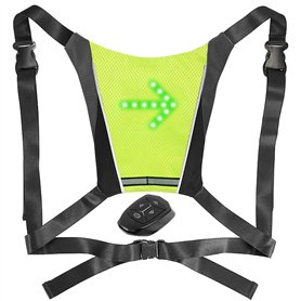 SWAREY Gilet de Cyclisme Réfléchissant Clignotant pour Vélo Lumiere Velo Haute Visibilité Sécurité Nuit Course Vélo Accrocheurs