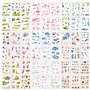 54 Feuilles Scrapbooking Autocollants dans Différents Modèles Sea Animal Forme Deco Autocollant Fleurs Feuilles Autocollant pour
