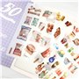 54 Feuilles Scrapbooking Autocollants dans Différents Modèles Sea Animal Forme Deco Autocollant Fleurs Feuilles Autocollant pour