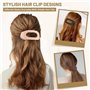TTPSRY Lot de 6 Pince Cheveux Femmes Grande Pinces Griffes Clips Antidérapantes Epais Grosse Pince Plate Cheveux Colourful Barre