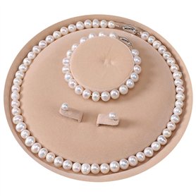 YONGMAN Parure de bijoux avec collier de perles de culture d'eau douce comprenant un superbe bracelet et des boucles d'oreilles