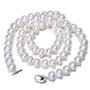 YONGMAN Parure de bijoux avec collier de perles de culture d'eau douce comprenant un superbe bracelet et des boucles d'oreilles 