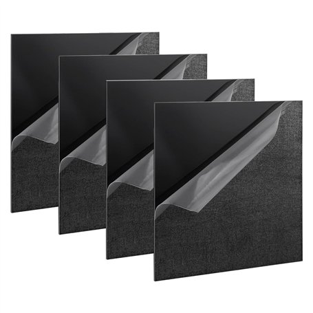 Jiavlyx 4 Pièces Feuilles Acrylique Noir