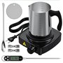 ZIONYA Kit de fabrication de bougies professionnel - Pot d'arrosage en acier inoxydable de 900 ml + outils - Kit complet pour dé