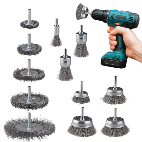 12 Pièces Brosse Metallique 6MM