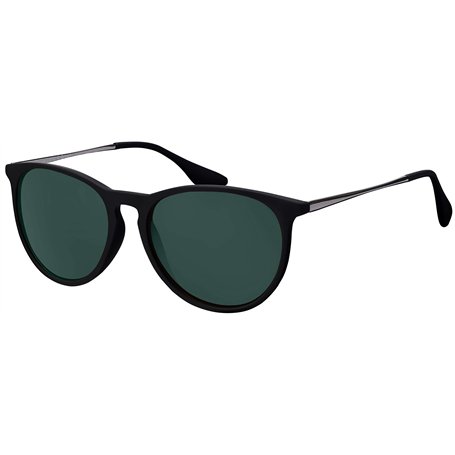 Lunettes de soleil La Optica UV 400 - Unisexe - Pour homme et femme - Vintage - Rondes - Couleurs : miroir - Noir