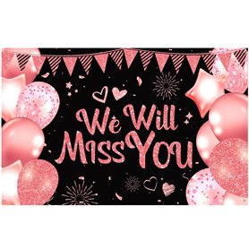 TICKLELY Bannière " We Will Miss You " extra large rose avec inscription « We Will Miss You » pour la retraite