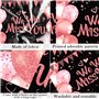 TICKLELY Bannière " We Will Miss You " extra large rose avec inscription « We Will Miss You » pour la retraite, le départ, le bu