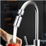 Aérateur de Robinet Pivotant à 360° pour Cuisine, Embout de Robinet avec Économie d'Eau, Mousseur avec 2 Modes de Pulvérisation,
