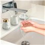 Ensemble de 4 accessoires de salle de bain en céramique marbrée - Distributeur de savon, porte-brosse à dents, gobelet, porte-sa