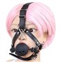 stoqucel Harnais Sangles en Cuir Bouche en Silicone Tête sphérique enveloppée