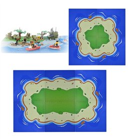 CHEVVY 6Pcs Planche de Base de Blocs de Construction Classique Plaque de Construction 25.5 * 25.5CM Île Marine Planche de Base p