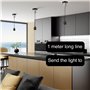 Behogan Lot de 3 suspensions de lampe E27, câble réglable de 100 cm avec anneau à vis amovible, suspension de lampe E27 avec ann