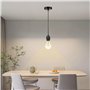 Sporgo Lot de 3 suspensions de lampe E27 : câble de 100 cm, douille de lampe E27 avec anneau de fixation, câble textile réglable