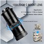 RUZIZAO Microscope Numérique HDMI 1080P VGA Caméra Microscope avec Objectif Zoom 130X, Annulaire Lumière LED et Base Métallique 