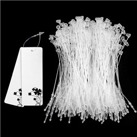 iTYOOS Lot de 1000 fils de sécurité pour étiquettes - Transparent - Étiquettes en plastique - Étiquettes de sécurité - Étiquette