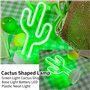 Enseigne Lumineuse au Néon à Piles Cactus Decoration LED Décoration Murale Veilleuse Lampes Décoratives pour Noël Anniversaire C