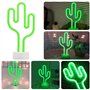 Enseigne Lumineuse au Néon à Piles Cactus Decoration LED Décoration Murale Veilleuse Lampes Décoratives pour Noël Anniversaire C