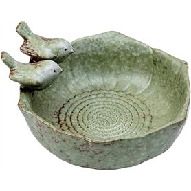 Bain pour Oiseaux Sauvages Bol d'alimentation pour Oiseaux Bassin d'oiseaux Rond en Fonte Balcon Terrasse Jardin Déco Maison de