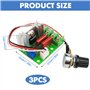 Riisoyu 3pcs Régulateur de Tension Électrique Module, AC 50-220V 2000W SCR Régulateur de Vitesse Moteur Petit Gradateur LED avec