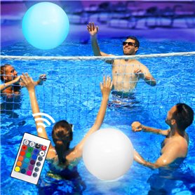 Riisoyu Lot de 2 Ballon de Plage Gonflable Lumineux
