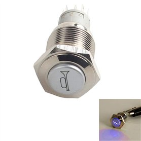 YIYDA Bouton de klaxon de Voiture Bouton Poussoir momentané 16mm LED en métal de Bouton de démarrage Commutateur à Bouton-Pousso