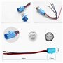 YIYDA Bouton de klaxon de Voiture Bouton Poussoir momentané 16mm LED en métal de Bouton de démarrage Commutateur à Bouton-Pousso