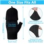 INFOMAG Gants Hiver Homme Femme Mitaine Femme Hiver Chaud Gants Sans Doigts Convertible Demi-Doigts Mitaine avec Couverture Demi