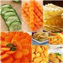 Lamkrtlp Cutter de Pommes de Terre, Lame Ondulée, Trancheuse de Patate, Déchiqueteuse en Acier Inoxydable, Couteau à Légumes Wav