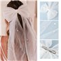 Pince à Cheveux en Tulle avec Nœud et Perles Pin