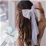 JDCMEI Voile de Mariée avec Nœud Blanc, Voile de Cheveux de Mariée Blanc Perle, Pince à Cheveux en Tulle avec Nœud et Perles Pin