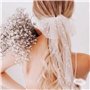 JDCMEI Voile de Mariée avec Nœud Blanc, Voile de Cheveux de Mariée Blanc Perle, Pince à Cheveux en Tulle avec Nœud et Perles Pin