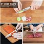MOSFiATA Ensemble de couteaux de cuisine de 13 cm, couteau de cuisine et couteau à éplucher les fruits de 9 cm, acier inoxydable